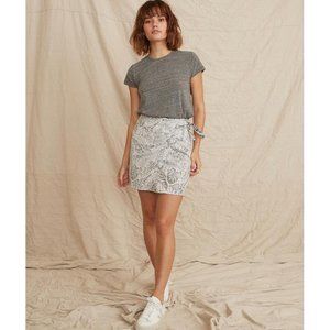 Marine Layer black white tropical leaf reversed print Monaco wrap mini skirt
